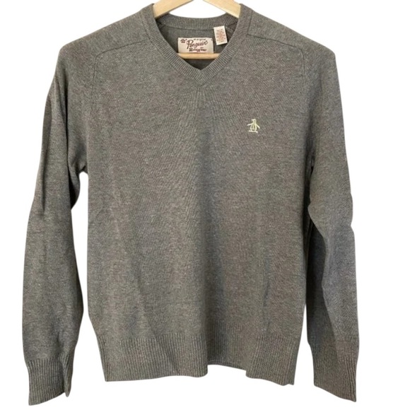 Original Penguin Men’s Gray Cotton Sweater Size Medium - Picture 1 of 10